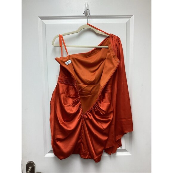 Mac Duggal Size 4 Orange 68302 One Shoulder Mini Cocktail Homecoming Dress NWT - Picture 6 of 8